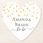 Bruid wordt gouden harten strooi naam kartonnen onderzetters (Voorkant)
