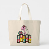Bruid Zilla Retro  Grote Tote Bag (Achterkant)