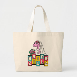 Bruid Zilla Retro Grote Tote Bag