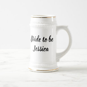 Bruid Zwart Elegant Script Cadeaus Stijlvolle Brui Bierpul