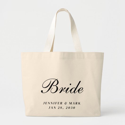 Bruid zwart en wit grote tote bag (Voorkant)