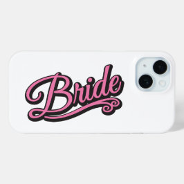 Bruid zwart/roze op wit