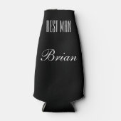 BRUID Zwart & Wit Bruiloft Bruidsfeestbruidegom Flesjeskoeler (Voorkant)