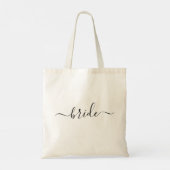Bruid Zwart Wit moderne script huwelijksfeest Tote Bag (Achterkant)