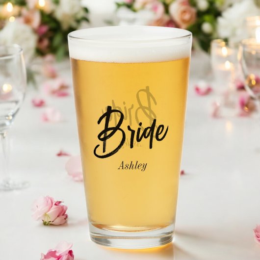 bruid zwart wit script bruiloft glas
