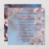 bruidale doucheuitnodiging, kersenbloesem kaart (Voorkant / Achterkant)