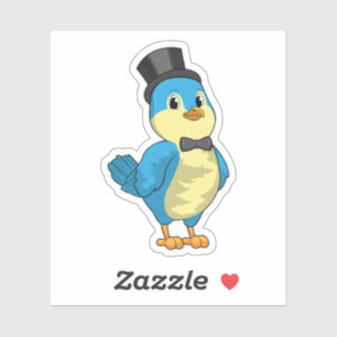 Bruidegom als vogel met lint sticker