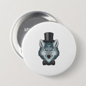 Bruidegom als wolf met boog ronde button 7,6 cm (Voorkant /achterkant)