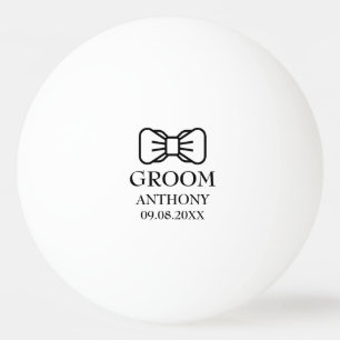 Bruidegom Bachelorfeest Zwart Modern Huwelijk Pingpongballen