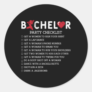 Bruidegom Benodigdheden Feest Checklist Bruidegom  Ronde Sticker