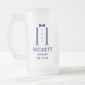 Bruidegom Blauwe Strikdas Matglas Bierpul (Links)