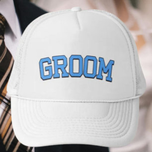 Bruidegom – Blue College Font Trouwen & Verloofd Trucker Pet