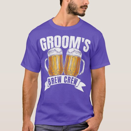 Bruidegom Brouw Crew  Grappige Groep Bier Drinken  T-shirt (Voorkant)