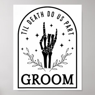 Bruidegom Bruid Skelet Gotische Halloween Verlovin Poster