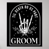Bruidegom Bruid Skeleton Rock Hand Paren Trouwzaal Poster (Voorkant)