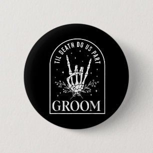 Bruidegom Bruid Skeleton Rock Hand Paren Trouwzaal Ronde Button 5,7 Cm