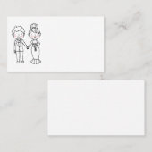 bruidegom Cartoon zwart wit bruiloft Plaatskaartje (Voorkant / Achterkant)