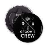 Bruidegom Crew Bruidsjonkers Bachelorfeest   Button Flesopener (Voorkant)