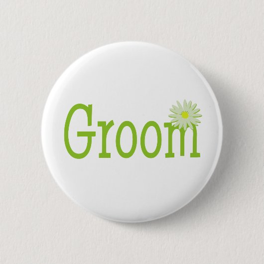 Bruidegom/ Daisy Ronde Button 5,7 Cm (Voorkant)