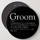 Bruidegom Definitie, Jonggezellenfeest, Trouwen Ronde Button 6,0 Cm (Voorkant /achterkant)