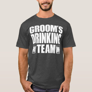 Bruidegom Drankteam, Bachelorfeest, Mannen bij elk T-shirt