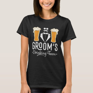 Bruidegom Drinkende Team Trouw Bruiloft Jonggezell T-shirt