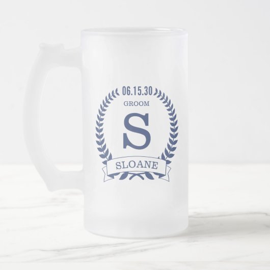 Bruidegom eerste letter matglas bierpul (Links)