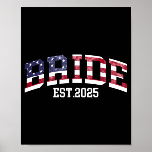 Bruidegom Est. 2025 Vlag van de Verenigde Staten i Poster