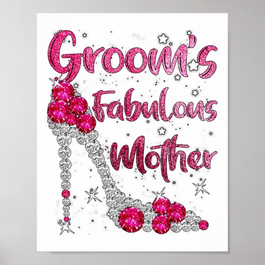 Bruidegom Fabulous Moeder Happy Wedding Getrouwd Poster (Voorkant)