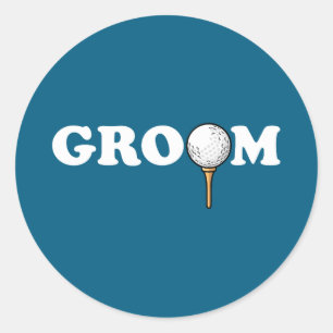 Bruidegom golfbal golfer mannen vrijgezel grappig ronde sticker