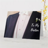 BRUIDEGOM IN ZIJN TUX-BROER OP JE TROUWDAG KAART (Gele Bloem)