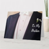 BRUIDEGOM IN ZIJN TUX-BROER OP JE TROUWDAG KAART (Voorkant)