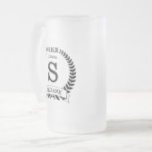 Bruidegom Initiaal Matglas Bierpul (Voorkant links)