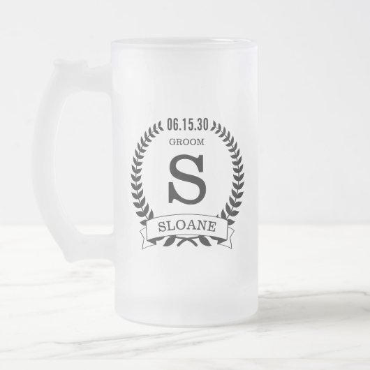 Bruidegom Initiaal Matglas Bierpul (Links)