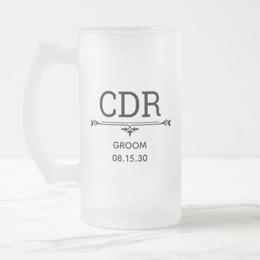 Bruidegom Initiaal Matglas Bierpul (Links)