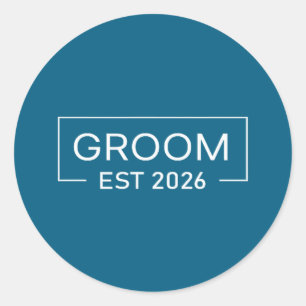 Bruidegom is 2026 getrouwd trouwen verloofd zich k ronde sticker