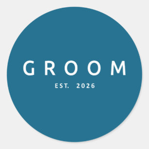 Bruidegom is 2026 toekomstige echtgenoot vrijgezel ronde sticker