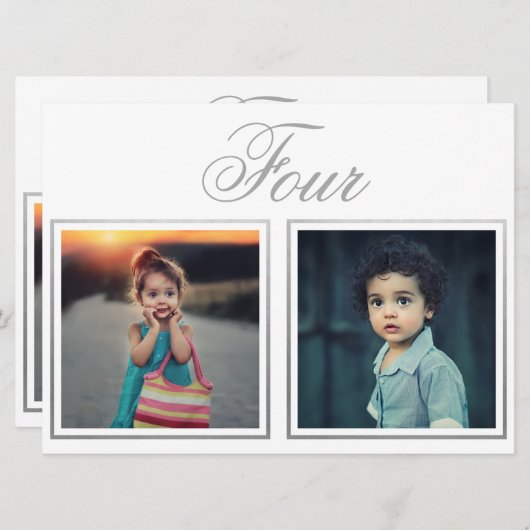 Bruidegom Leeftijd Elegant Klasse Zilver Tafelnumm Kaart (Voorkant / Achterkant)