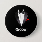 Bruidegom met Tuxedo Shirt Ronde Button 7,6 Cm (Voorkant)