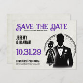 bruidegom met Voodoo Doll Bride Save The Date (Voorkant / Achterkant)