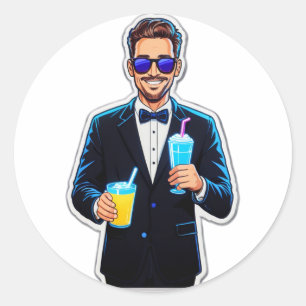 Bruidegom Mode: Geactiveerd!" (Bachelorfeest) Ronde Sticker