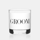 Bruidegom Modern Gepersonaliseerd Minimalistisch  Whisky Glas (Voorkant)