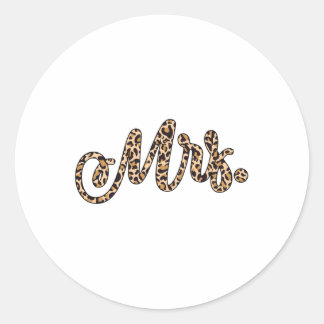 bruidegom Mrs Leopard Print Wedding Matching Cou Ronde Sticker