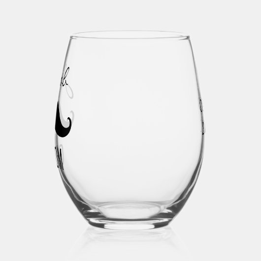 bruidegom naam snor trouwdatum wijnglas zonder voet (Links)