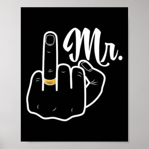 Bruidegom Net Getrouwd Trouwring Vinger H Poster