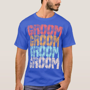 Bruidegom Schattige Retro Verloving Huwelijk Verlo T-shirt