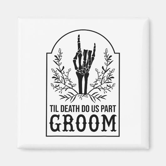 Bruidegom Skelet Hand Koppels Bijpassende Trouw Ha Magneet (Voorkant)