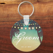 bruidegom Sleutelhanger strand zonsondergang palmb (Voorkant)