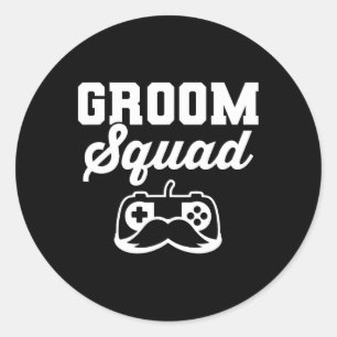 Bruidegom Squad Bachelor Party Bruidsjonkers Gamer Ronde Sticker