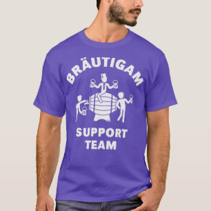 Bruidegom Support Team JGA Biervat Wit T-shirt